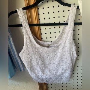 White lace crop top